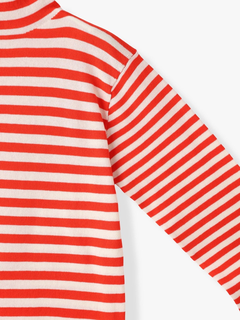 ミスマッチ ストライプ ニット トップ 詳細画像 red 2