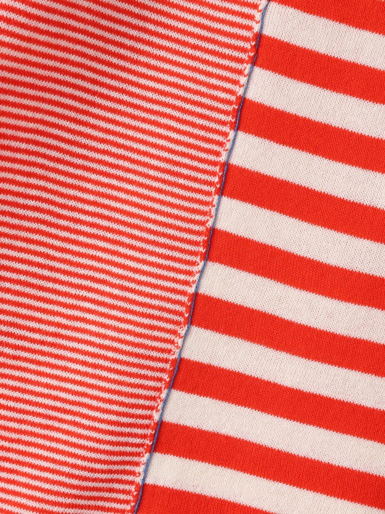 ミスマッチ ストライプ ニット トップ 詳細画像 red 3