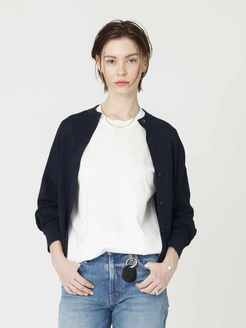 ハイツイスト スムース ニット カーディガン 詳細画像 navy