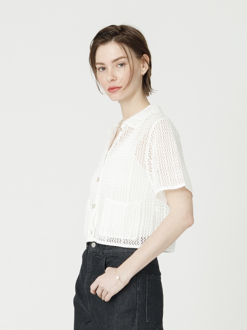 ジャカード ニット カーディガン 詳細画像 white 2