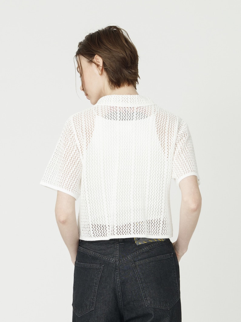 ジャカード ニット カーディガン 詳細画像 white 3