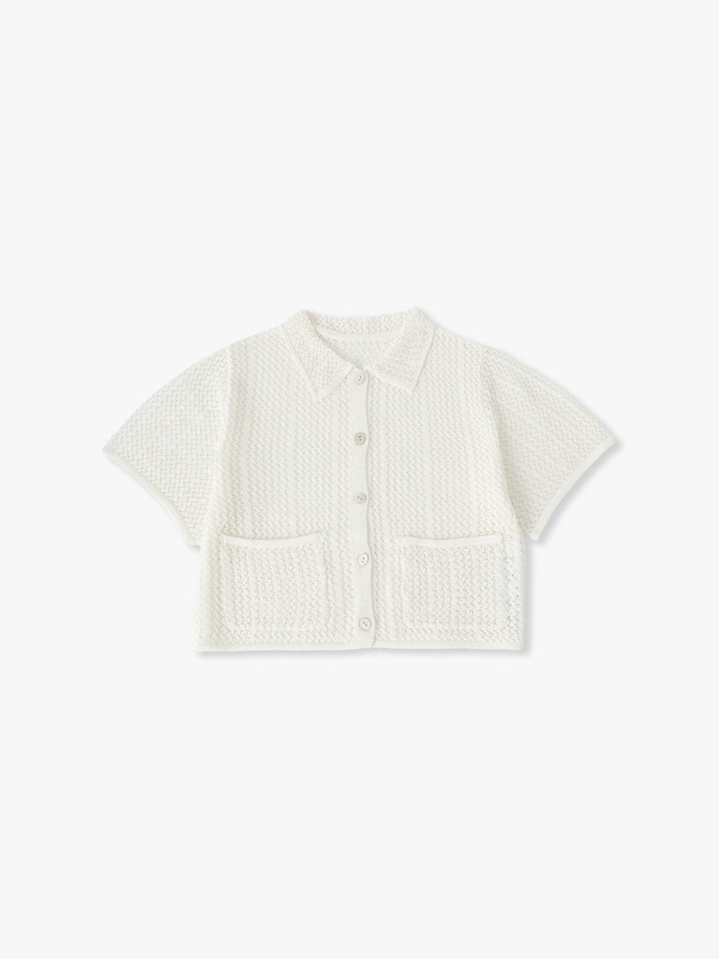 ジャカード ニット カーディガン 詳細画像 white 4