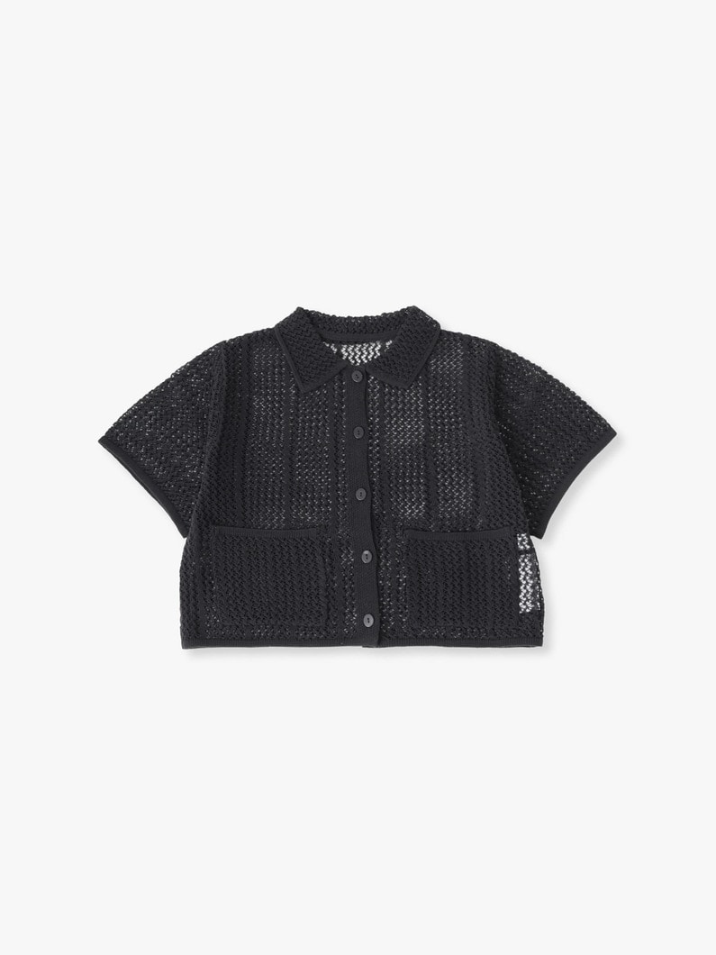 ジャカード ニット カーディガン 詳細画像 black 3