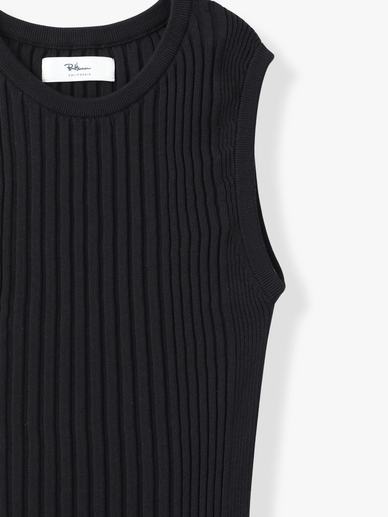 リブ ニット スリーブレス トップ 詳細画像 navy 2