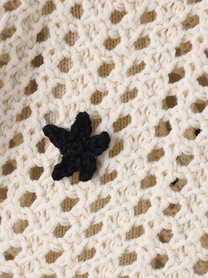 クロシェスター 7G メッシュ ポロカラー カーディガン 詳細画像 off white 3