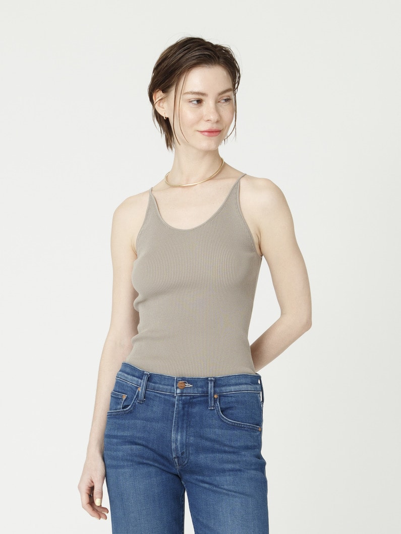 コットンナイロン ニット キャミソール トップ 詳細画像 greige