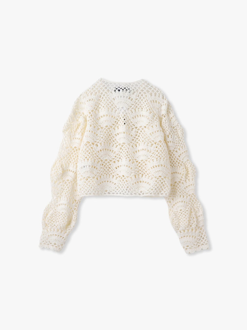 アンステイブル クロシェ ニット カーディガン（ホワイト） 詳細画像 white 1