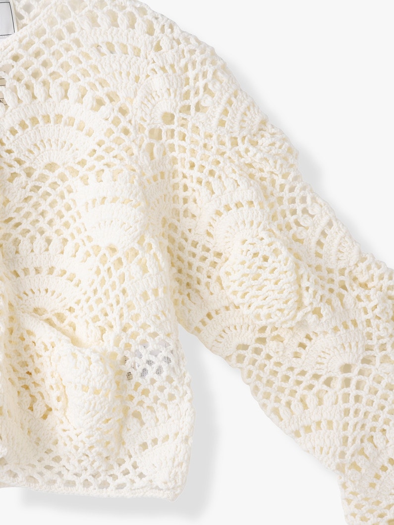 アンステイブル クロシェ ニット カーディガン（ホワイト） 詳細画像 white 2