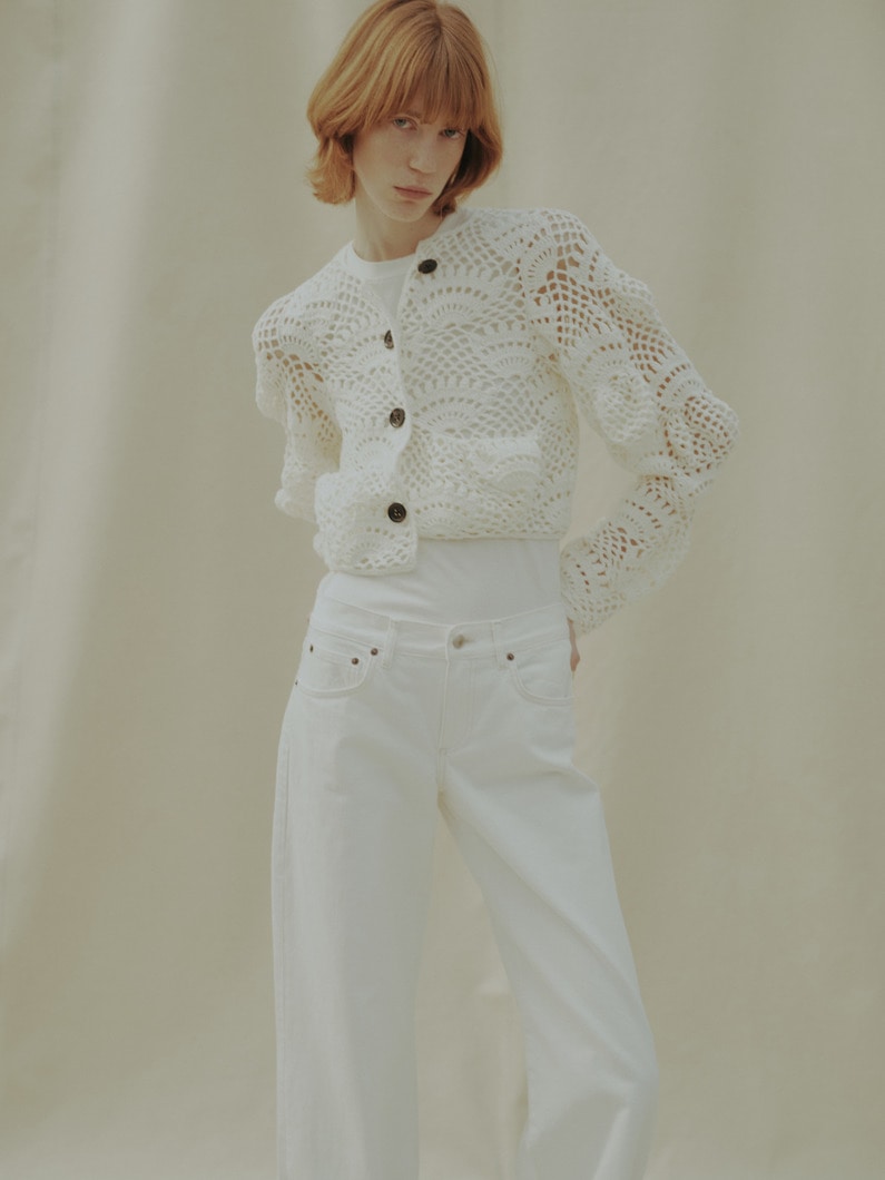 アンステイブル クロシェ ニット カーディガン（ホワイト） 詳細画像 white 4