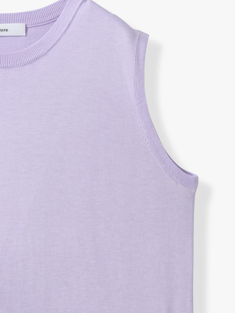 ライトシルクコットン ニット スリーブレス トップ 詳細画像 light brown 2