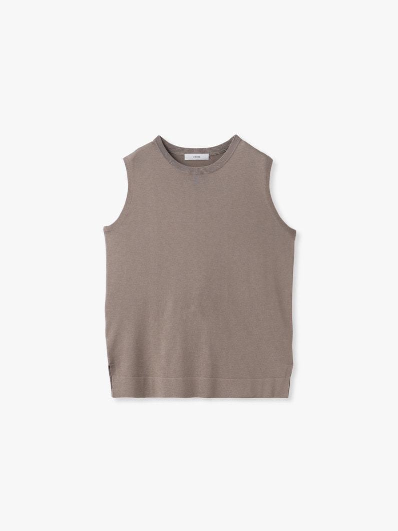 ライトシルクコットン ニット スリーブレス トップ 詳細画像 light brown 1