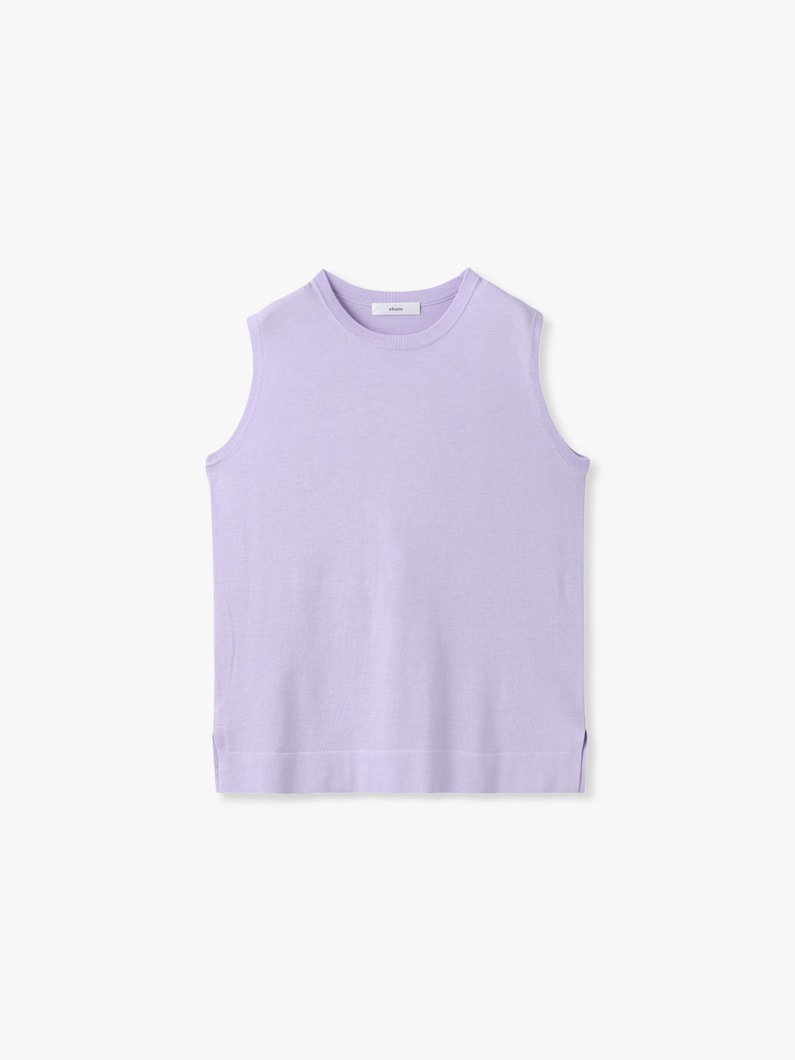 ライトシルクコットン ニット スリーブレス トップ 詳細画像 light purple