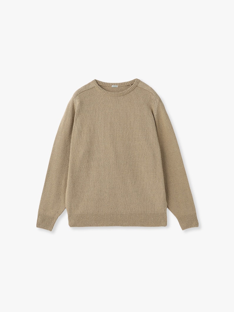 ウォッシュド シルク ネップ ニット プルオーバー 詳細画像 beige