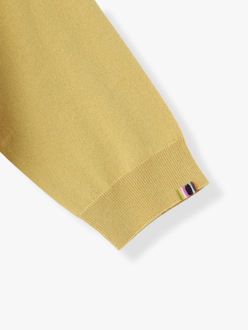 ジュエル クロップドスリーブ カシミア ニットトップ 詳細画像 yellow 3