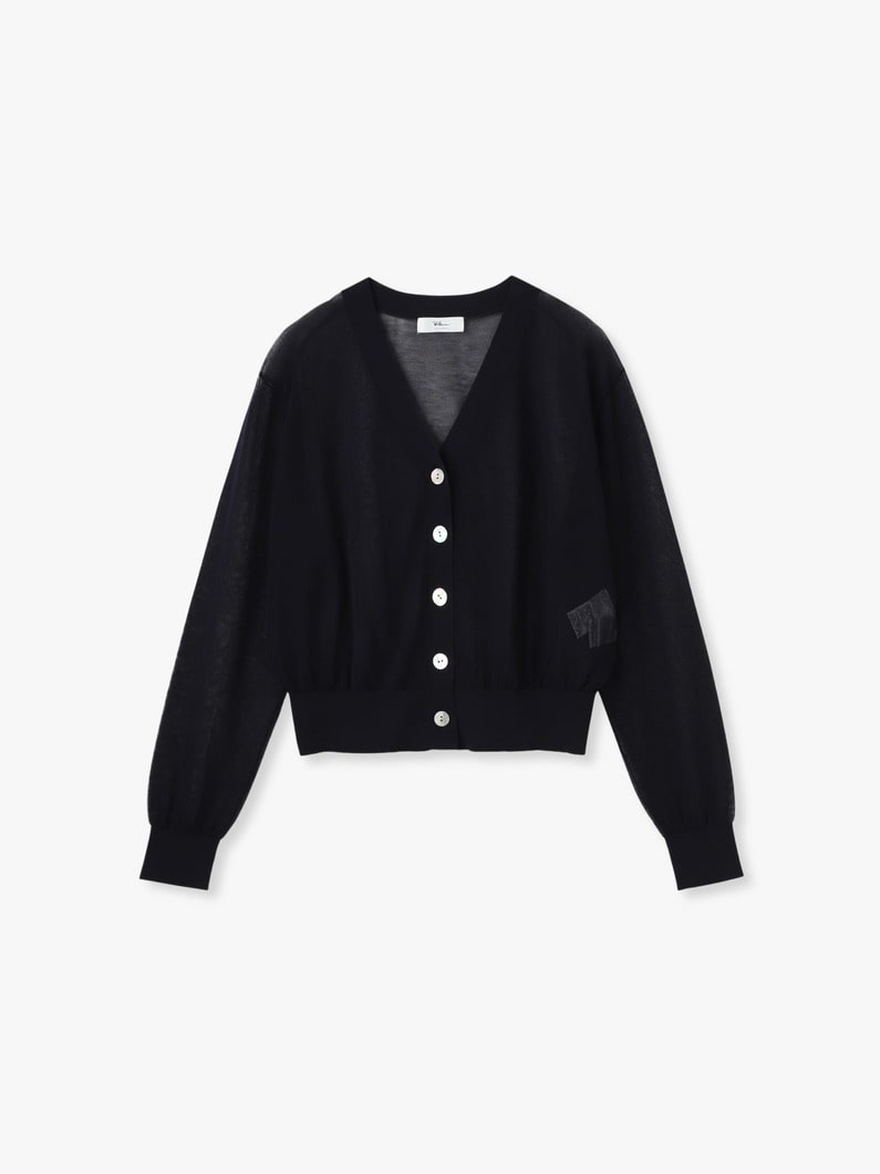 オーガニックコットン Vネック シアーカーディガン 詳細画像 navy 4