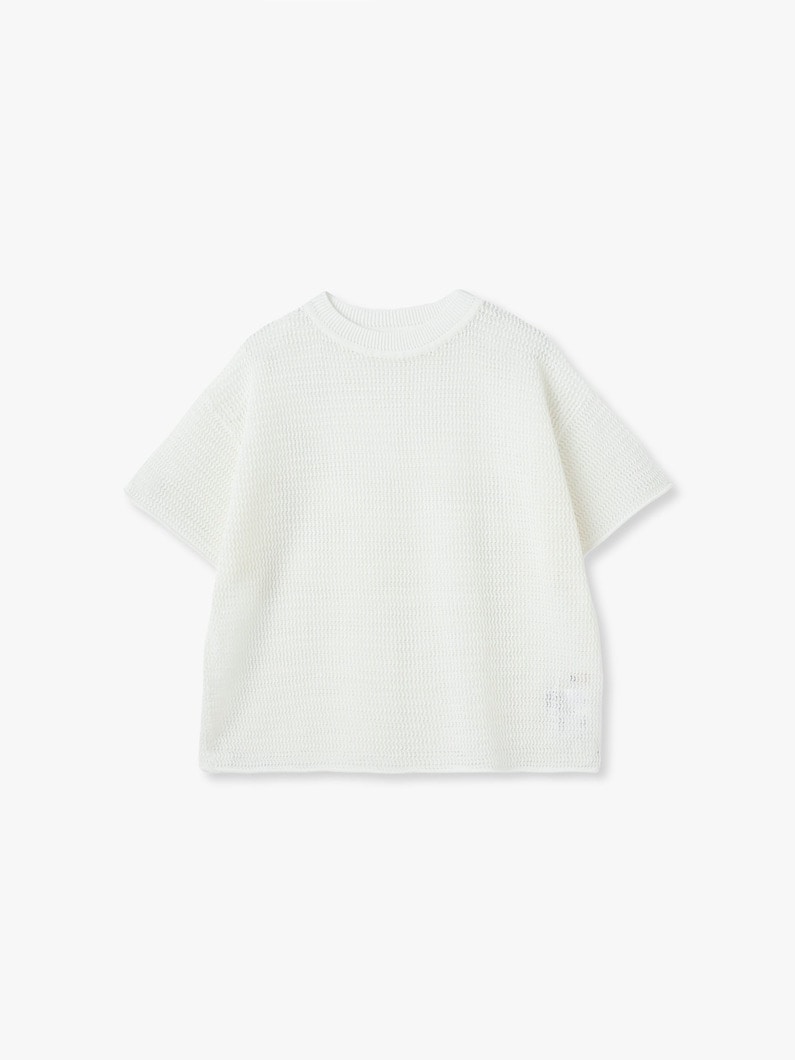 メッシュ ニット ティー 詳細画像 white 4