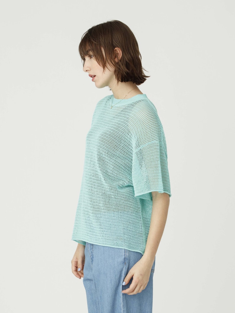 メッシュ ニット ティー 詳細画像 green 2