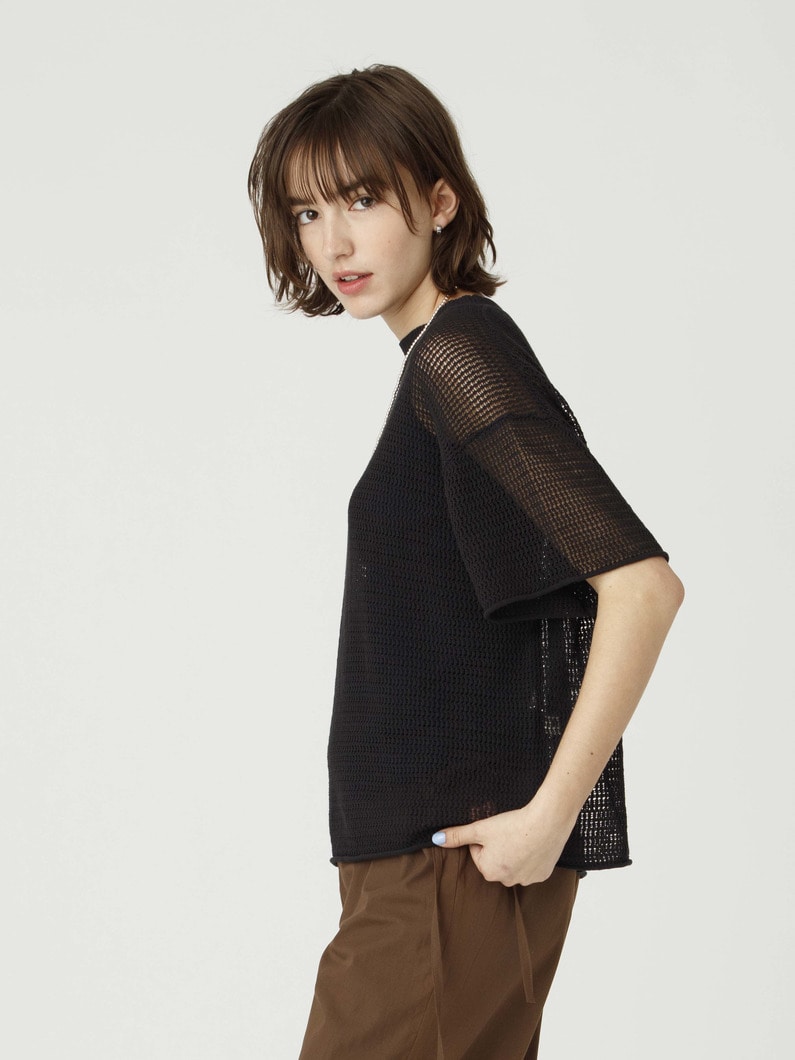 メッシュ ニット ティー 詳細画像 black 2