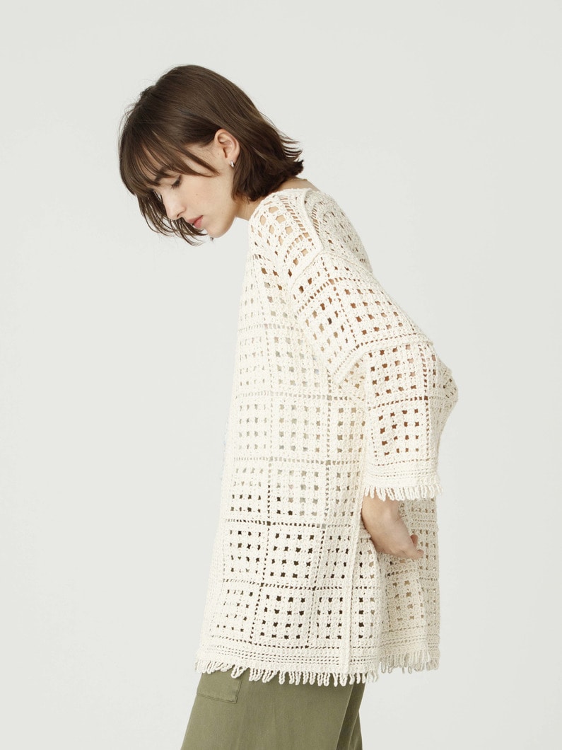 レースワーク ロング カーディガン 詳細画像 ivory 2