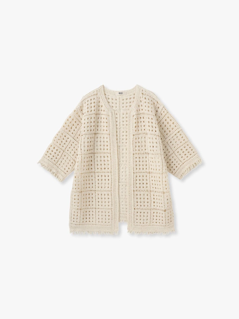 レースワーク ロング カーディガン 詳細画像 ivory 4