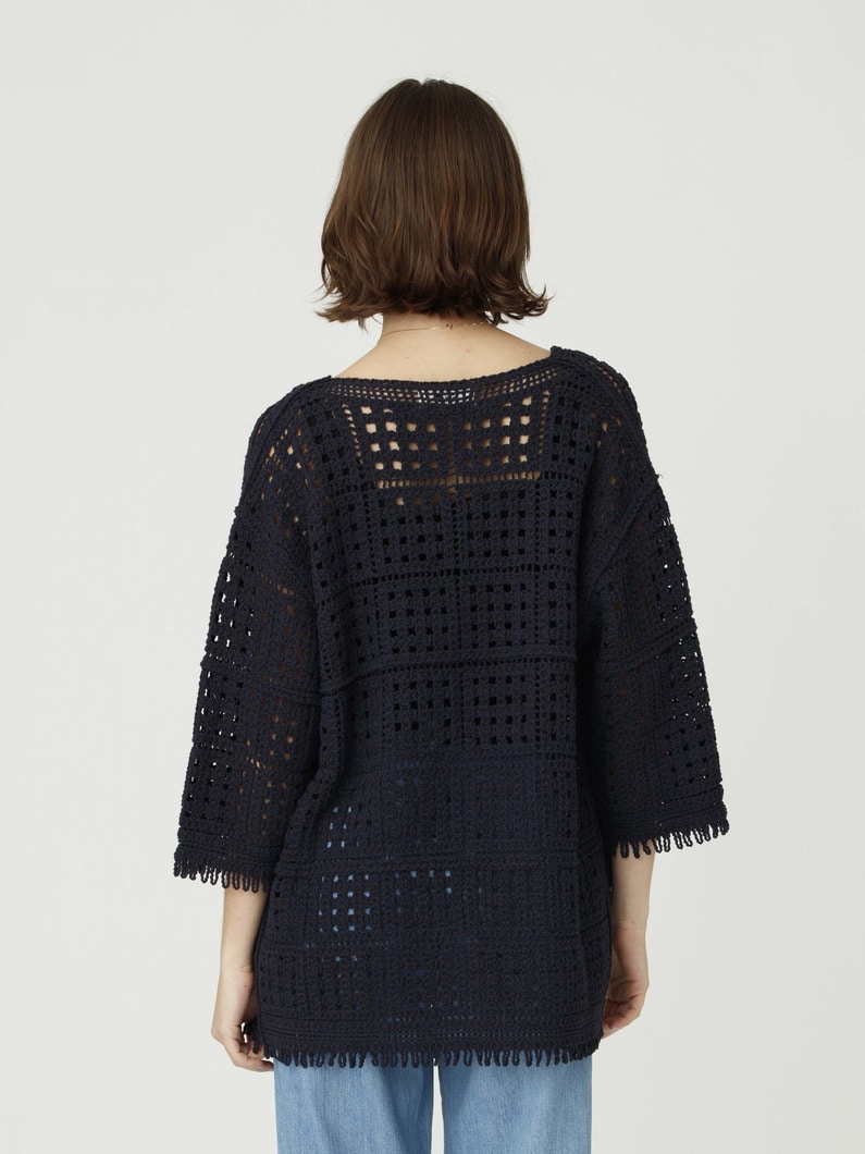 レースワーク ロング カーディガン 詳細画像 navy 2