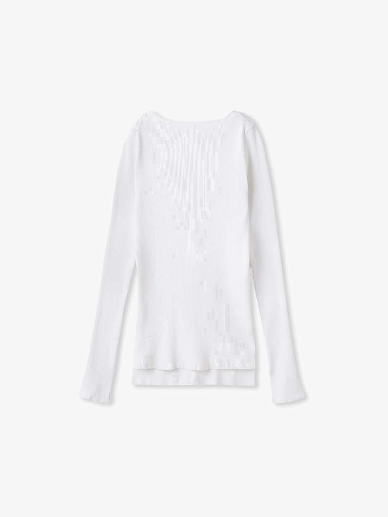 ギザボートネック プルオーバー（ホワイト/イエロー/ライトブルー/ネイビー） 詳細画像 white 3