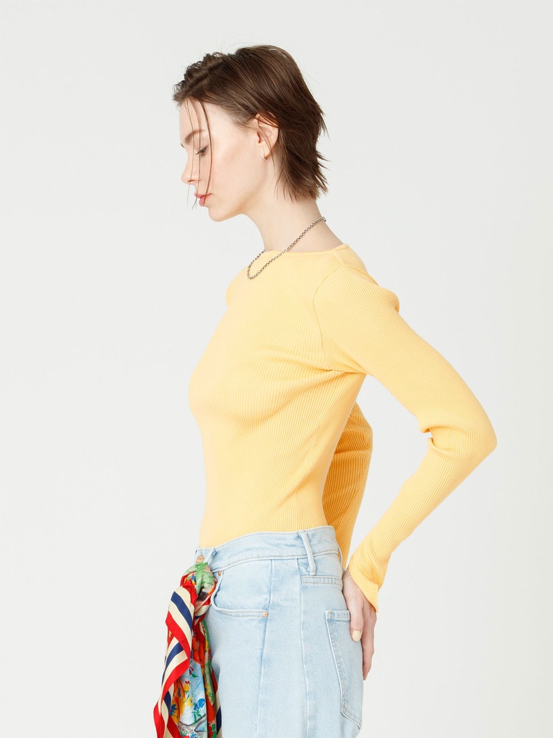 ギザボートネック プルオーバー（ホワイト/イエロー/ライトブルー/ネイビー） 詳細画像 yellow 2