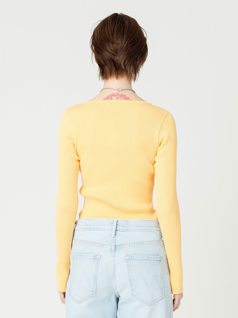 ギザボートネック プルオーバー（ホワイト/イエロー/ライトブルー/ネイビー） 詳細画像 yellow 3