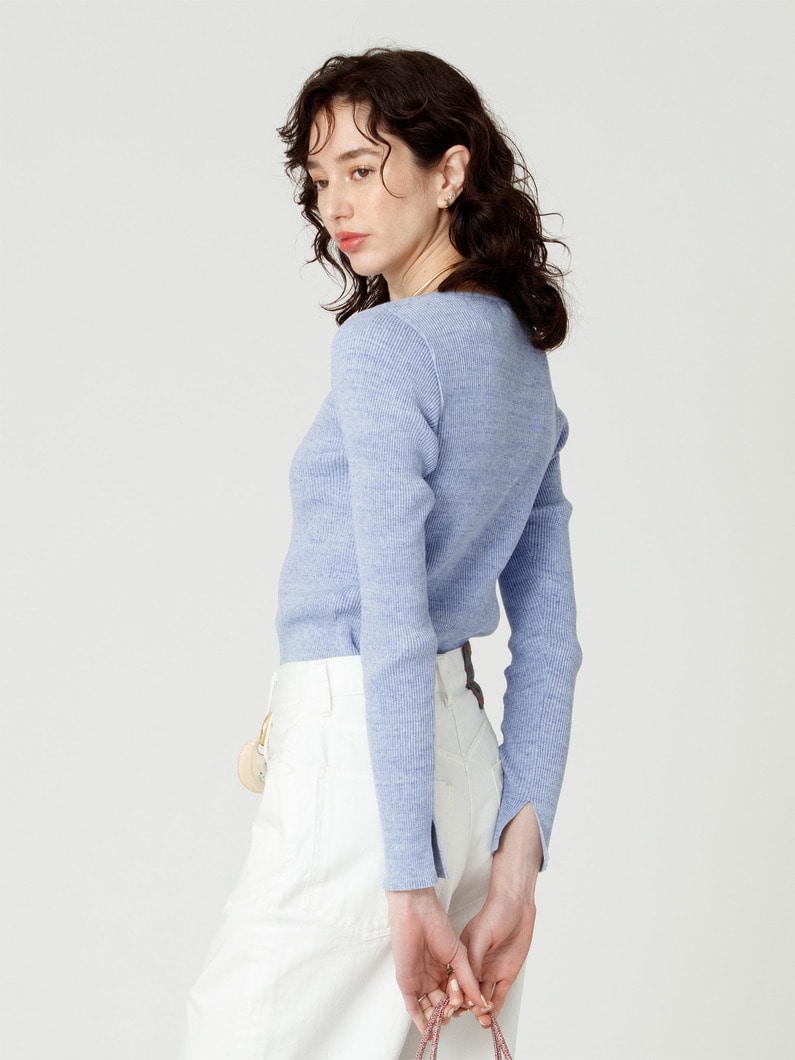 ギザボートネック プルオーバー（ホワイト/イエロー/ライトブルー/ネイビー） 詳細画像 light blue 2