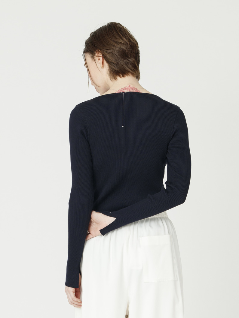 ギザボートネック プルオーバー（ホワイト/イエロー/ライトブルー/ネイビー） 詳細画像 navy 2