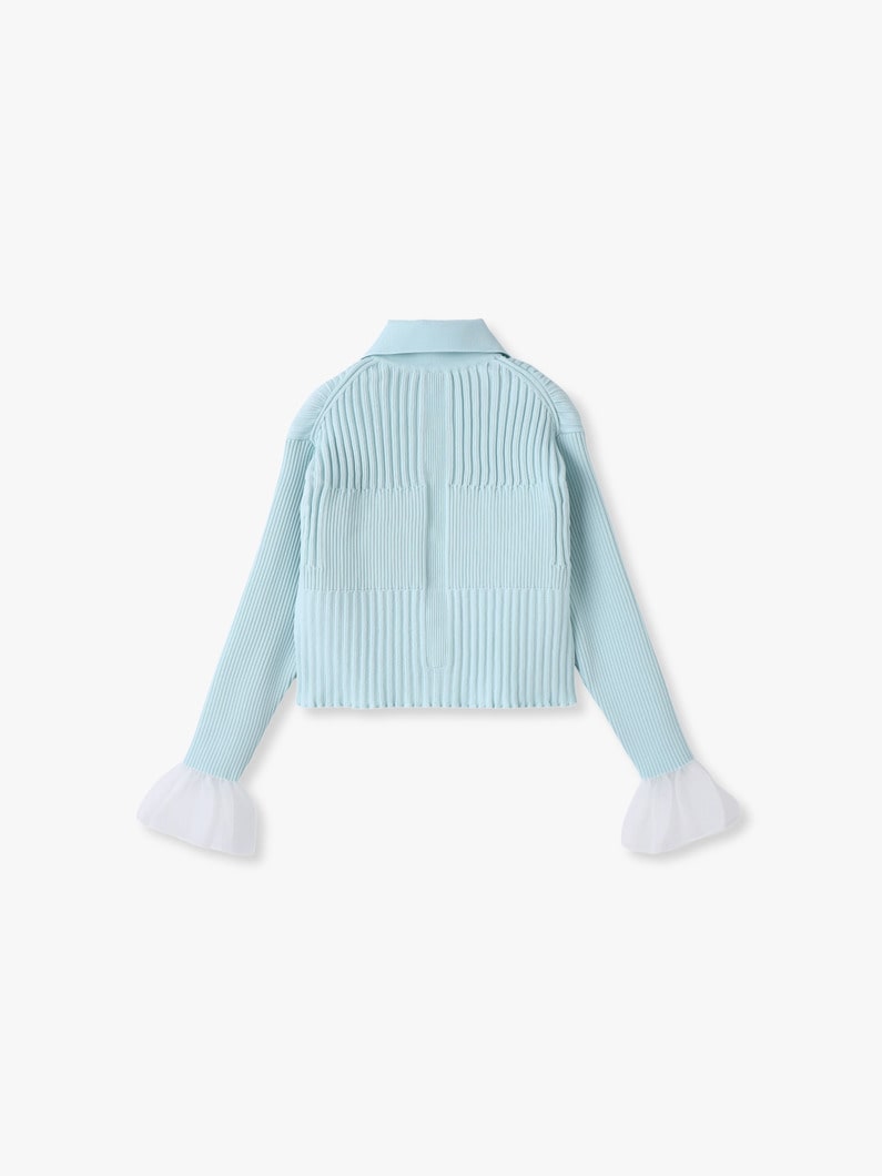 フルーテッド ルーセント クロップド シャツ カーディガン 詳細画像 multi 1