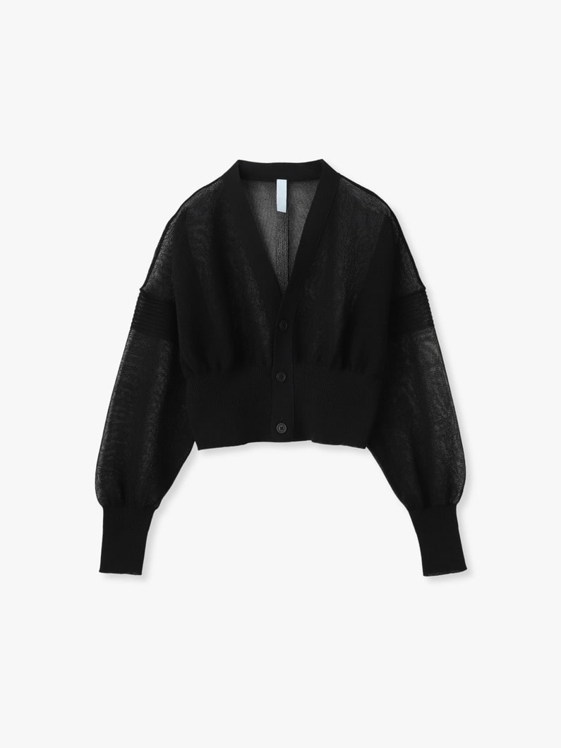 TC ガーター ルーセント クロップド カーディガン 詳細画像 black