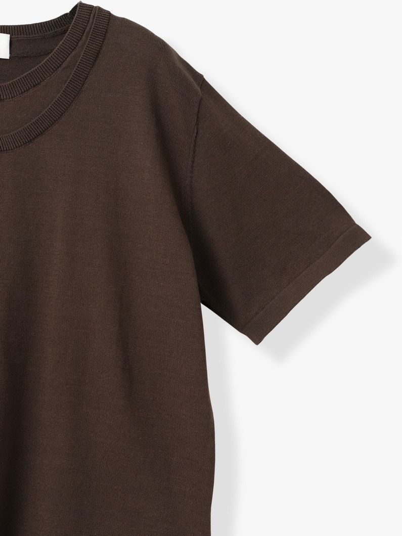 コットン ニット ティー（ブラウン/グリーン/グレー） 詳細画像 brown 2