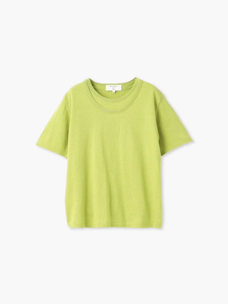 コットン ニット ティー（ブラウン/グリーン/グレー） 詳細画像 green