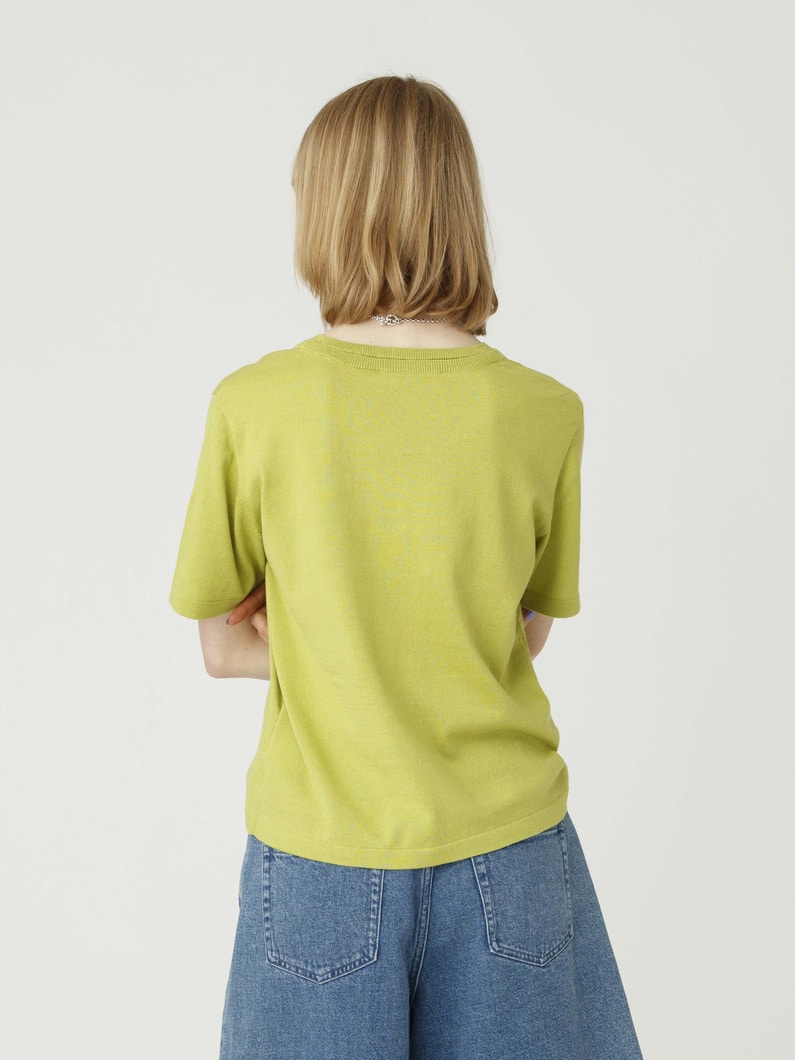 コットン ニット ティー（ブラウン/グリーン/グレー） 詳細画像 green 2