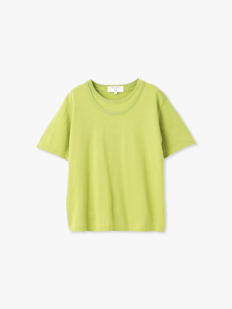 コットン ニット ティー（ブラウン/グリーン/グレー） 詳細画像 green 3