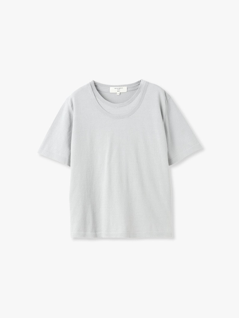 コットン ニット ティー（ブラウン/グリーン/グレー） 詳細画像 gray 3