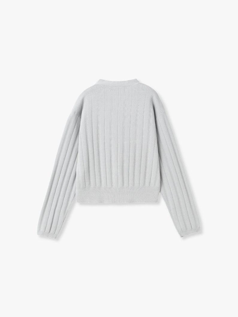 コットン ニット カーディガン（ブラウン/グリーン/グレー） 詳細画像 green 1