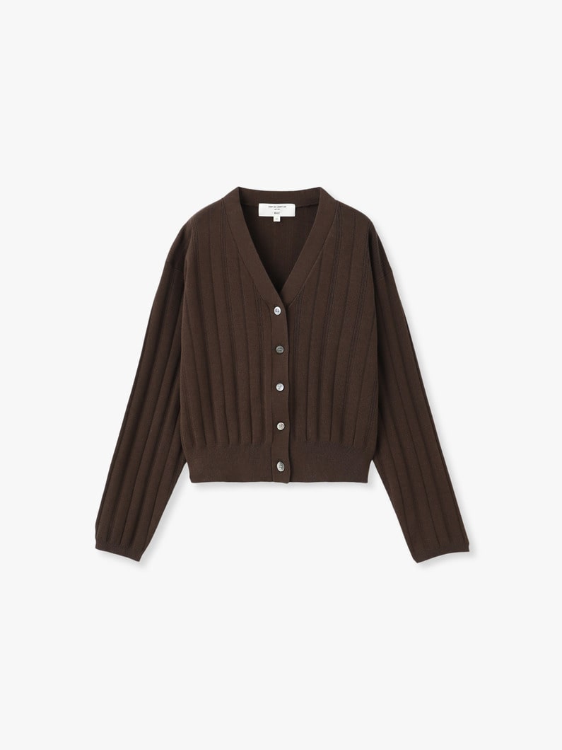 コットン ニット カーディガン（ブラウン/グリーン/グレー） 詳細画像 brown