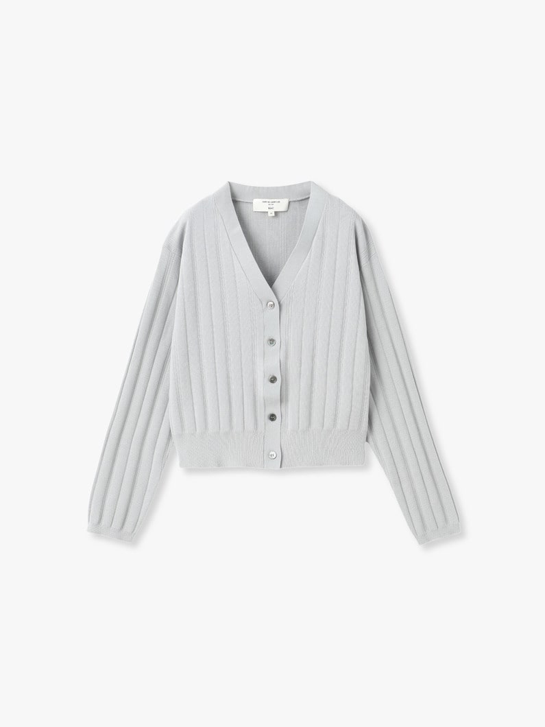 コットン ニット カーディガン（ブラウン/グリーン/グレー） 詳細画像 gray