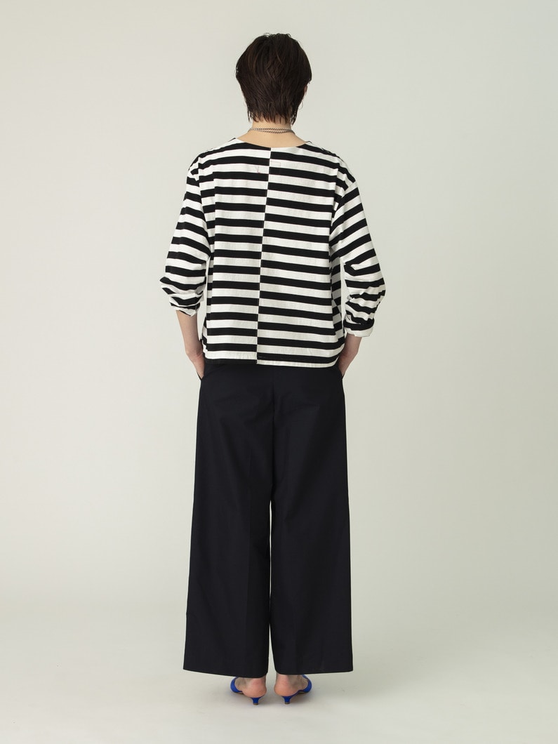 オーガニックコットン ストライプ ロングスリーブティー 詳細画像 black 3