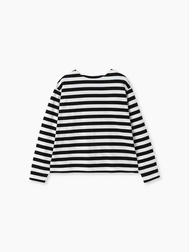 オーガニックコットン ストライプ ロングスリーブティー 詳細画像 black 4