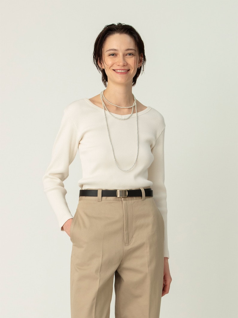 ピグメント リブ ワイドネック プルオーバー 詳細画像 ivory 1