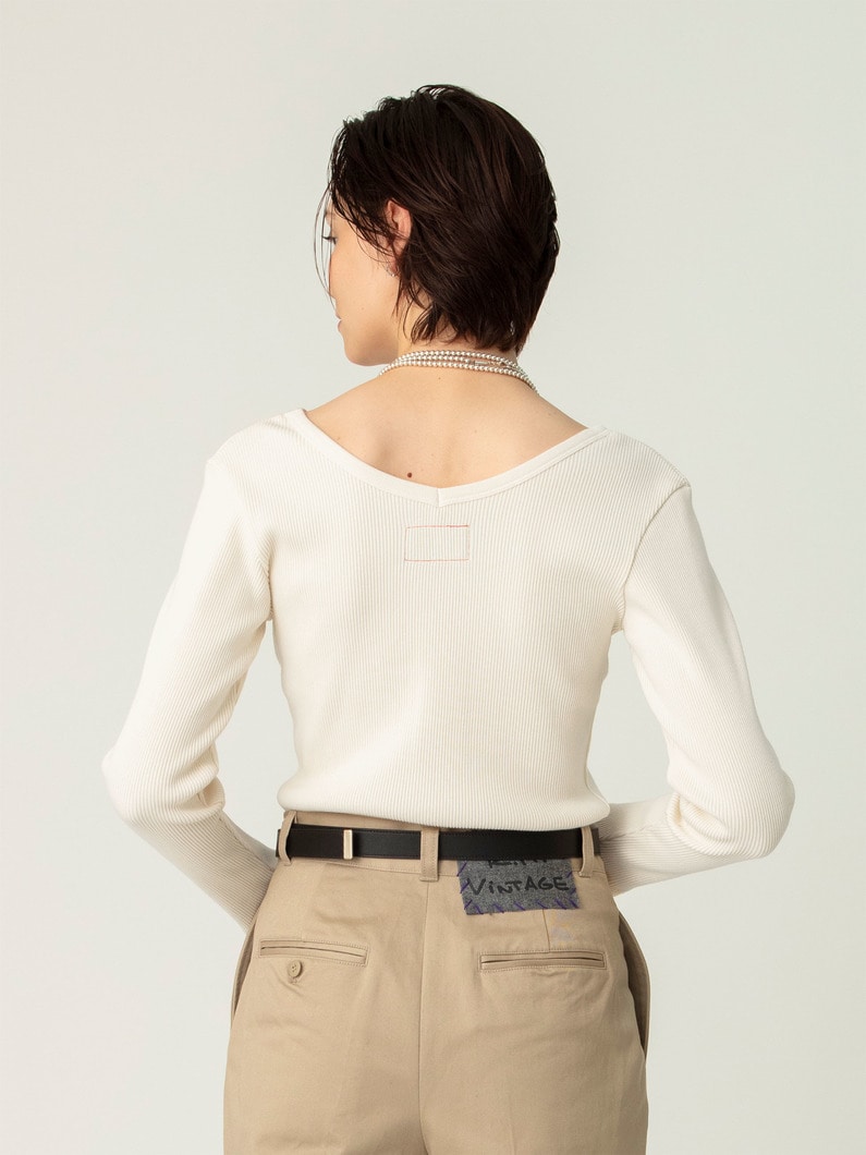 ピグメント リブ ワイドネック プルオーバー 詳細画像 ivory 2