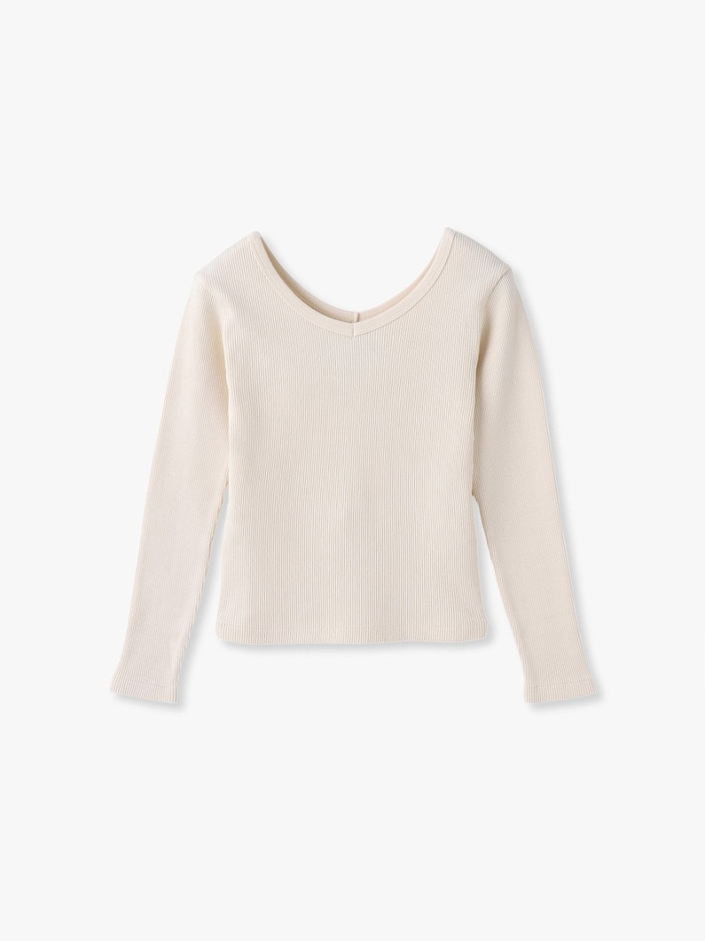 ピグメント リブ ワイドネック プルオーバー 詳細画像 ivory 4