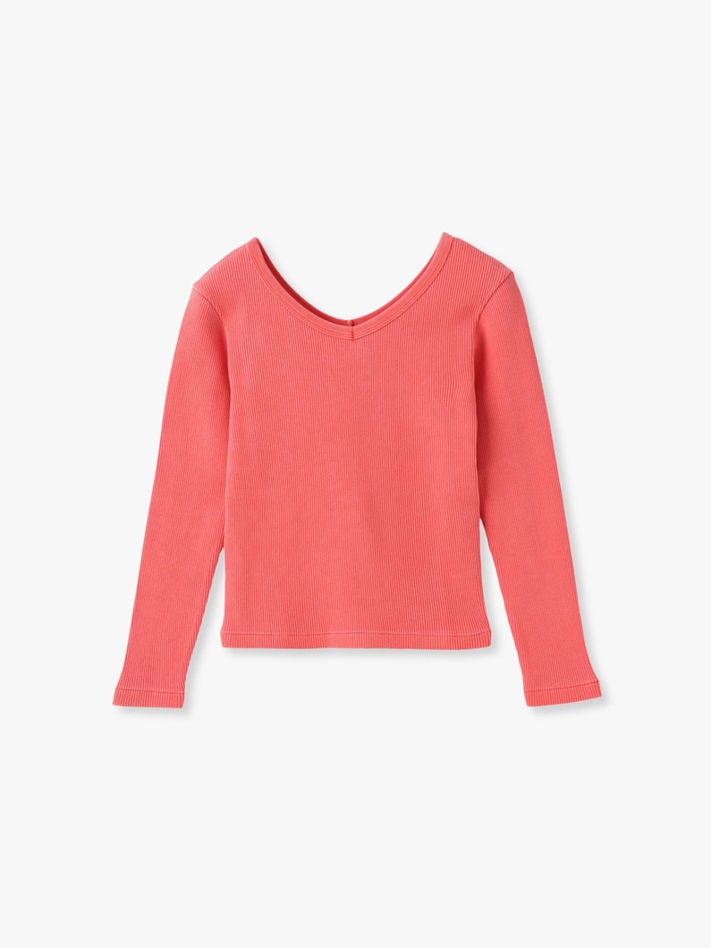 ピグメント リブ ワイドネック プルオーバー 詳細画像 red