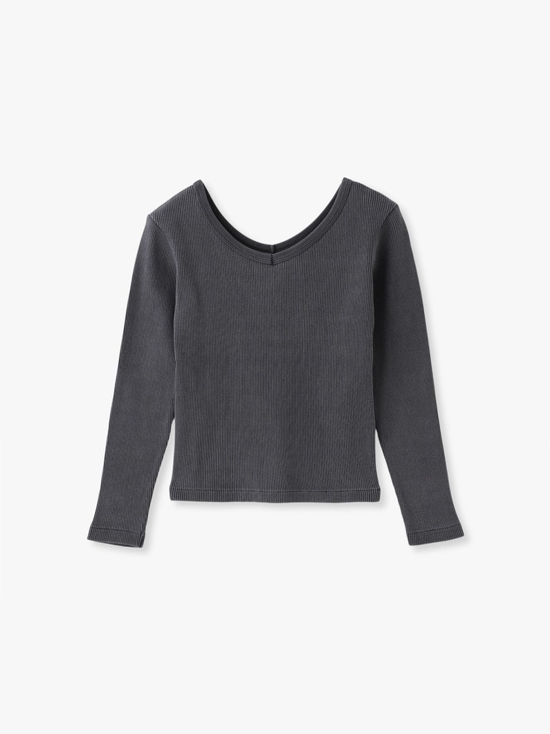 ピグメント リブ ワイドネック プルオーバー 詳細画像 charcoal gray 4