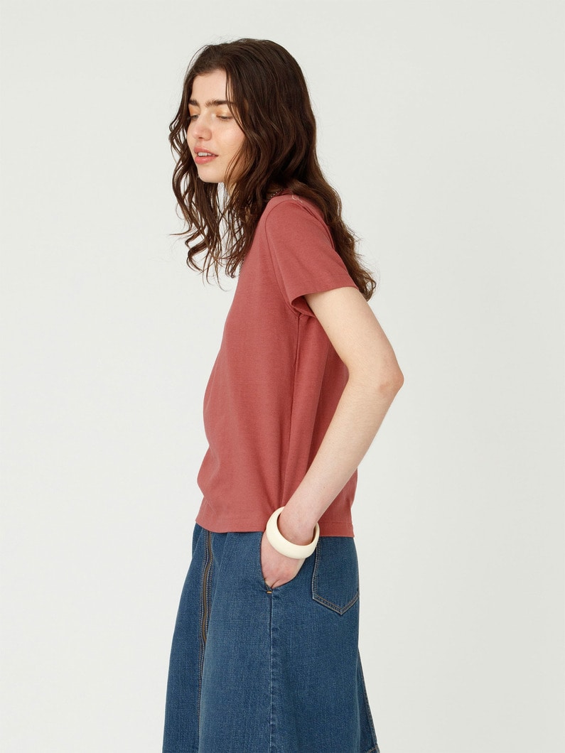 ボクシー ショートスリーブティー（ホワイト/ピンク/テラコッタ/ラベンダー） 詳細画像 terracotta 2