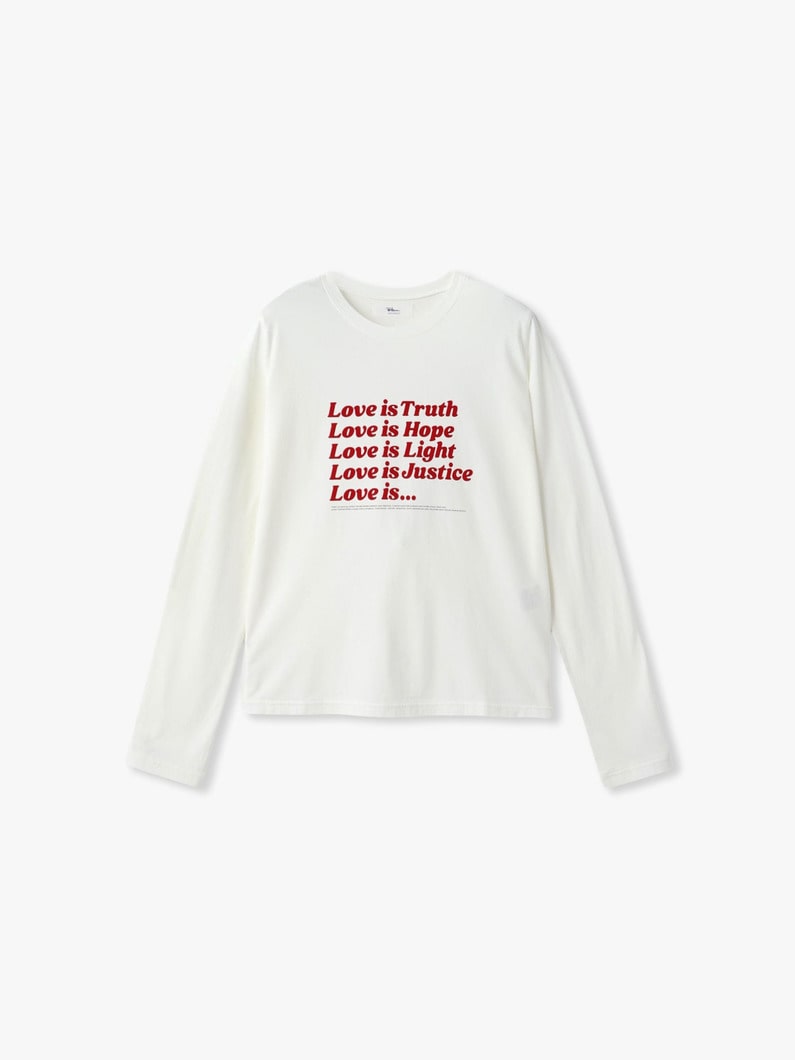 ラブ イズ プリント ロングスリーブティー 詳細画像 white 4