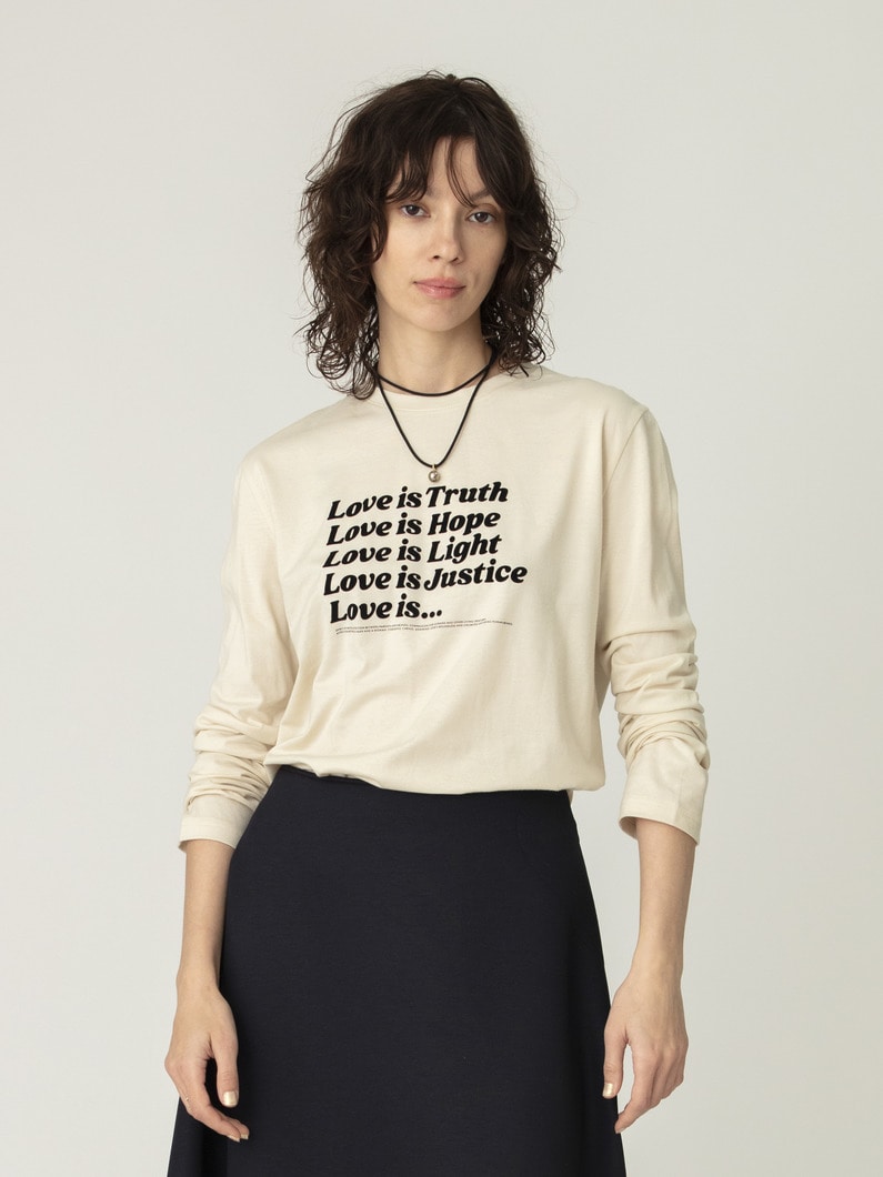 ラブ イズ プリント ロングスリーブティー 詳細画像 ivory